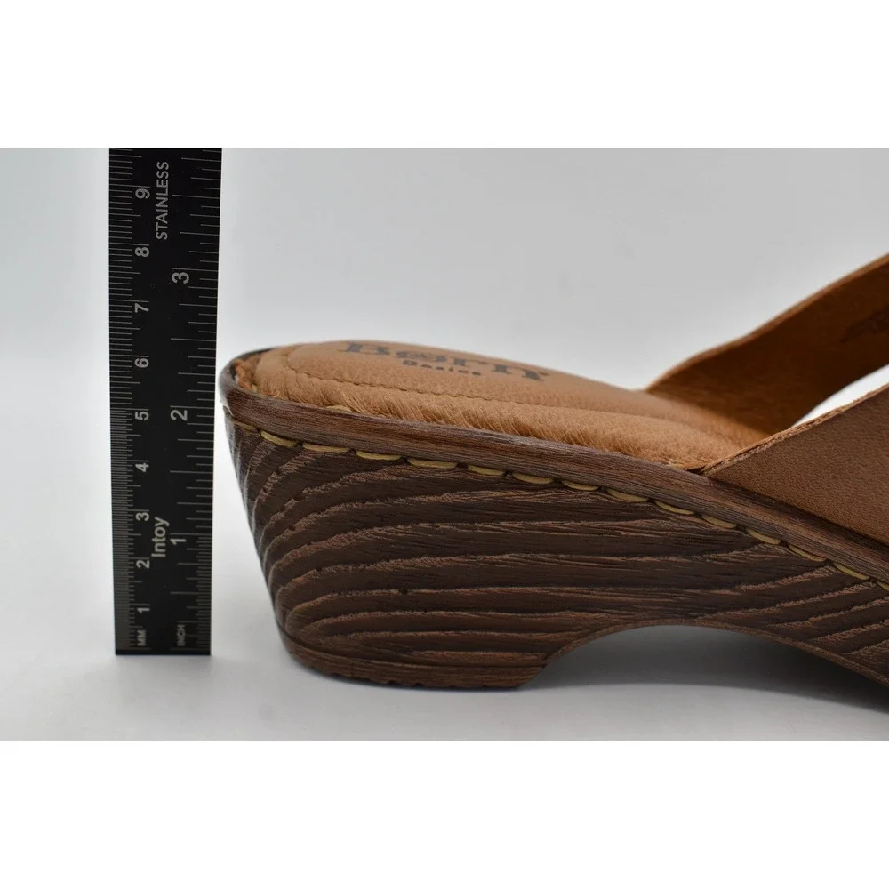 Born Women Size 11 Rosario Light Tan Full Grain Leather Slides Sandals Shoes